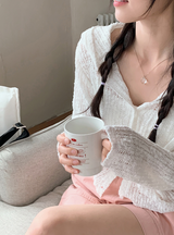 Soft Summer Hood Crop Knit Cardigan (4color)