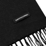 DirtyCoins ロゴブラックウールニットスカーフ