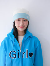 Girl zip-up hoodie - Aqua blue