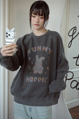Pastel Bunny Raglan Pigment Sweatshirt