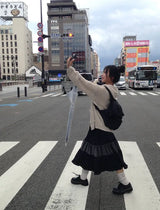 Moel Check Dot Tiered Midi Skirt