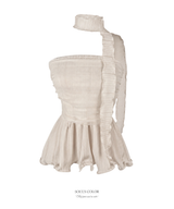 Mermaid sheer frill scarf top (3color)