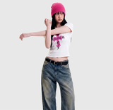 ストレッチ コットン スリム ショートスリーブ Tシャツ クロス ホワイト