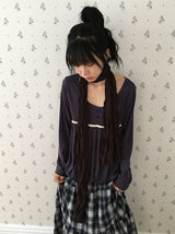 Lumie Check Tiered Banding Long Skirt