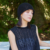VZ ロングラベルパンチングニットバケットハット / Black