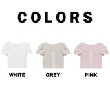 Lace Puff T-shirt (Grey)