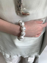 Matt white dot bangle