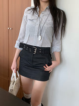クロードベルトデニムミニスカート