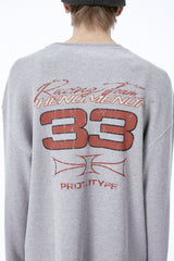 レーシングフェノメノンワッフル長袖Tシャツ (グレー)