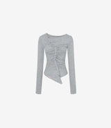 Jelly Button Asymmetric Ruched Top