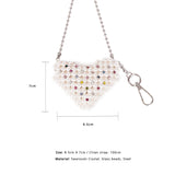 LOVE Pearl Crystal Mini Heart BAG_WHITE