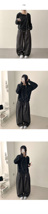 Keno Number Patch Back Pocket Banding Wide Pants