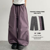 [Two-Way Pants✨] サイドラインワイドクリンクルパンツ (4 colors)
