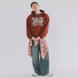 ビンテージロゴフードTシャツ　ワイン