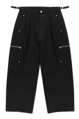 BIKER WASHED WIDE PANTS