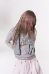 Mini ribbon muffler_gray