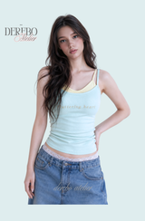 ミントレモンレイヤードスリーブレスTシャツ