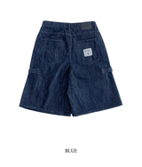 non-fade bermuda snap denim pants