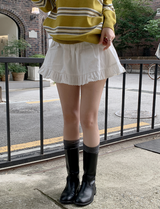 プリティーレースミニスカートパンツ (2color)
