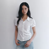 C COTTON JACQUARD HALF BLOUSE_WHITE