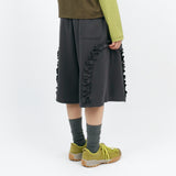 Herringbone Frill Short - Charcoal