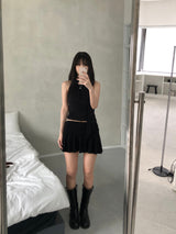 Dice Flared Mini Skirt (2 colors)