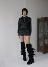 LEOPARD EYELET SHORTS