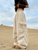 (LUXURIOUS VELVET💎/NOT CHEAP) TWO-PLEAT VELVET STRING CARGO ELASTIC PANTS