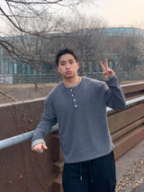 [ 1+1 ] Layered Henley Neck