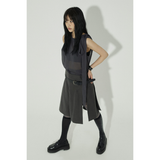 RIBBON MINI DRESS: CHARCOAL