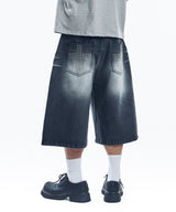 Cross Stud Denim Pants - Black