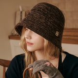 Basic Wool Knit Bonnet Hat (Brown)