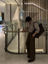 Look Mentless Formal Pintuck Back Banding Wide Slacks