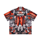 [UNISEX] オートモバイルパーツキャンプカラープリントシャツ（レッド）