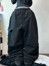 アンバランスドカーゴヒップパッチロングパンツ🤍🩶🖤3カラー