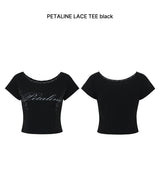 ペタラインレースTEE black