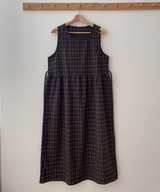 Brownie checkered bustier long skirt sleeveless autumn winter guest look date look 
