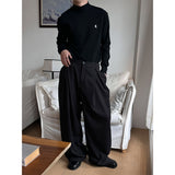 [Unisex] オーバーラップツータックワイドスラックス(2color)
