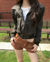 nova suede stud low short PT