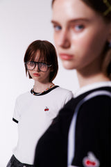 SMALL CHERRY RINGER T-SHIRT [WHITE]