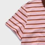 Brown Leather Academic Cap C Patch Pink Stripe Polo Short Sleeve Tee [Unisex]