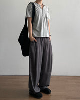 Pochi Slub Henley Neck Short Sleeve T