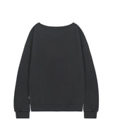 The Art of Youth Overfit Off-Shoulder Sweatshirt - CHARCOAL