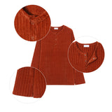 LMN St. リブド 3 バートンヘンリーネックロングスリーブ (4 colors)