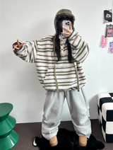 フリース❤リベットツーピンタックロングパンツ🖤🤍🩶3カラー