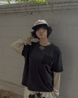 フェードアウト フェイクポケット TシャツBK