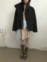 Le Hairi Half-Neck Quilted Coat (2 Colors)