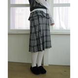 Double Layered Check Skirt