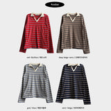 Pearlo Stripe Dangara Cara 長袖Tシャツ