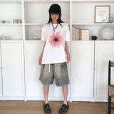 Somi Flower Printed Oversized Fit Short Sleeve T-shirt